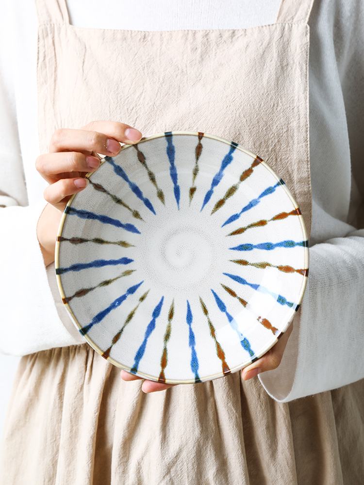 Japan 's imports of ceramic tableware bamboo grass ten Japanese dishes suit household to eat bread and butter plate