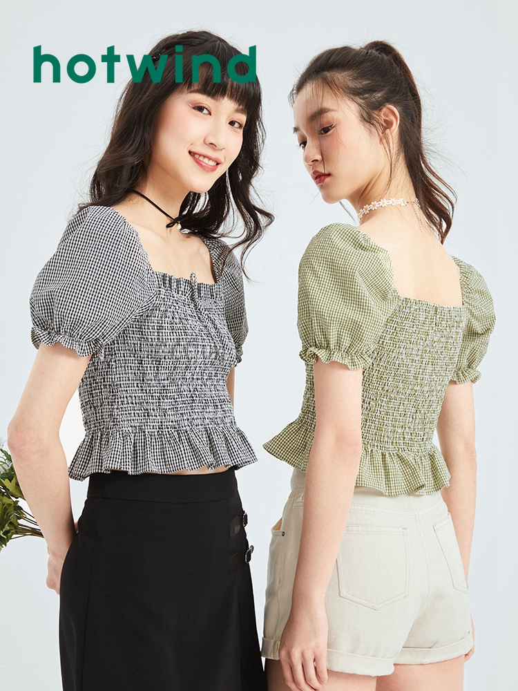 Hotwind 热风 方领蝴蝶结系带 女式上衣 天猫优惠券折后￥64包邮（￥199-135）另有多款可选