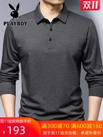 Playboy, шелковый демисезонный лонгслив, кашемировая осенняя базовая приятная телу футболка polo