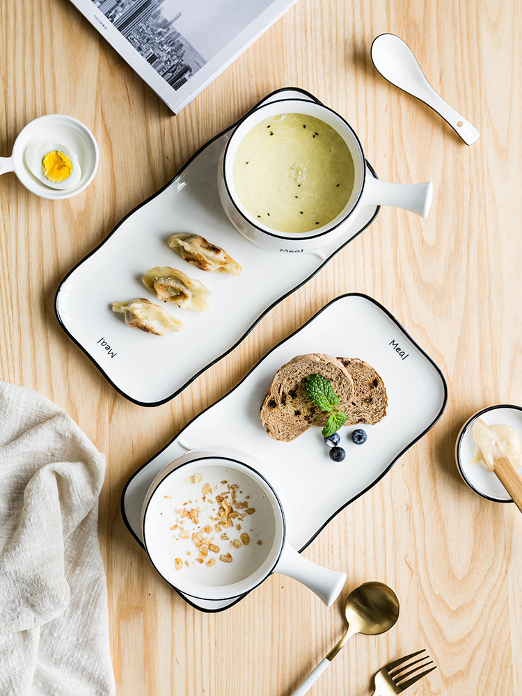 Modern housewives under glaze color one food ceramic tableware suit household dinner plate breakfast bowl dish plate