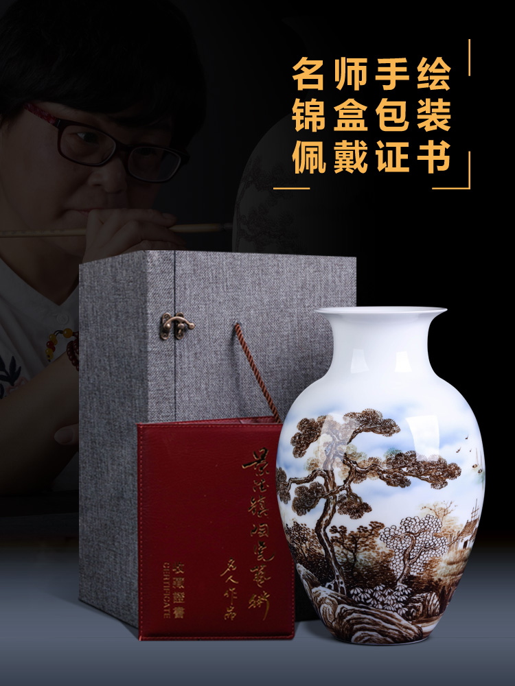 Jingdezhen ceramics hand - made of blue and white porcelain vases, flower arrangement is archaize process decoration of Chinese style household furnishing articles