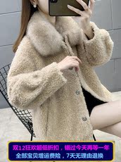 Одежда из меха 羊剪绒外套女2020新款狐狸毛领羊羔毛大衣海宁皮草皮毛一体外套冬