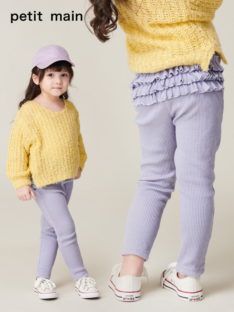 预售 日本 petit main 女童樱花弹弹裤 双重优惠折后¥49包邮 90~140码2款多色可选