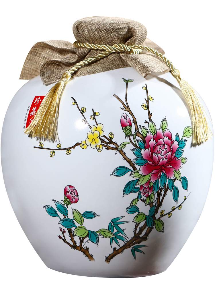 Jingdezhen ceramic small bottle 1 catty 2 jins 5 jins of 10 jins domestic jars archaize empty wine bottle seal wine casks