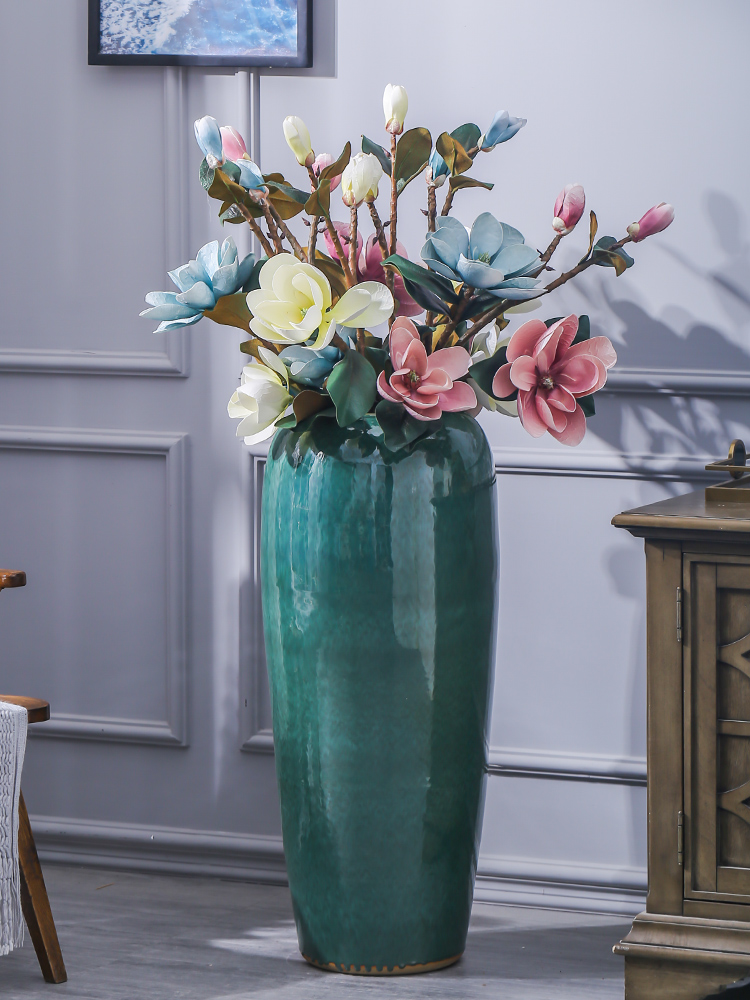 Contracted and I European ceramics of large vase flowerpot variable glaze dried flowers flower arrangement sitting room adornment ornament