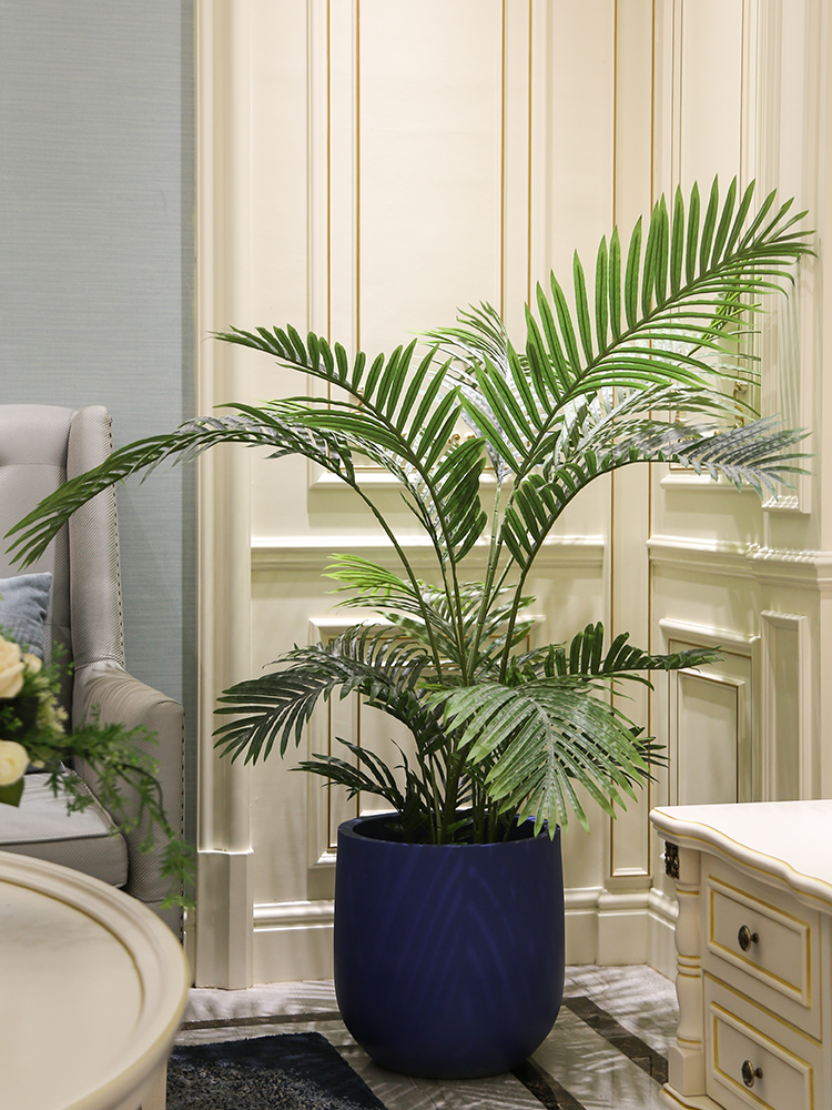 Nordic I and contracted large diameter blue ceramic flower POTS indoors sitting room hotel green plant floor of flower arranging flowers
