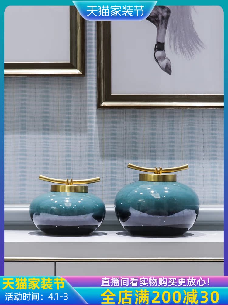 Jingdezhen ceramic new Chinese style living room TV cabinet vase porch place flower, flower decoration between example table