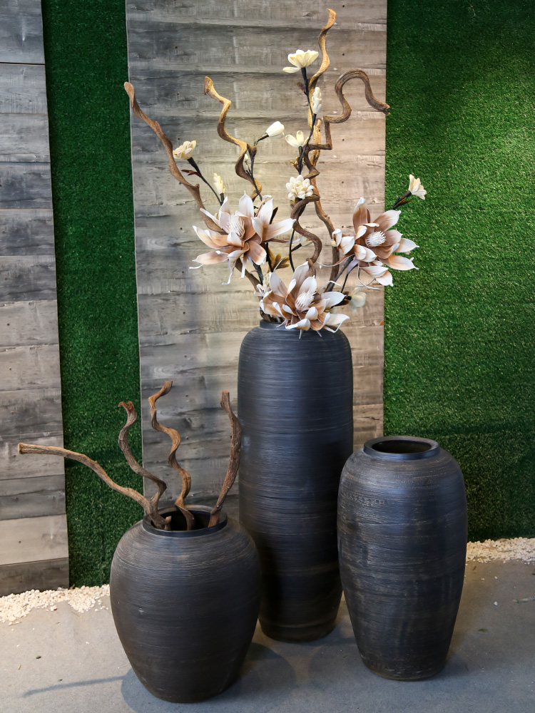 Jingdezhen coarse pottery restoring ancient ways of large vase large pottery decorative floral furnishing articles hotel club villa receptacle