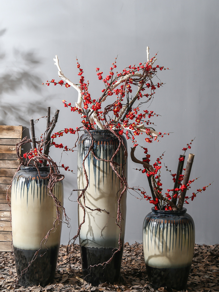 Jingdezhen up porcelain vase of large sitting room simulation flower flower flower implement villa decoration decoration furnishing articles