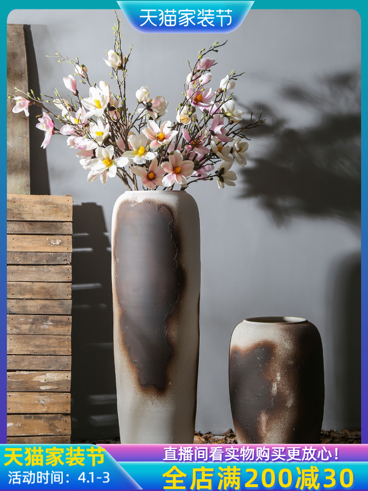 Jingdezhen creative furnishing articles of large vase retro nostalgia vase Chinese flower arranging dried flowers decorate the sitting room flower arrangement