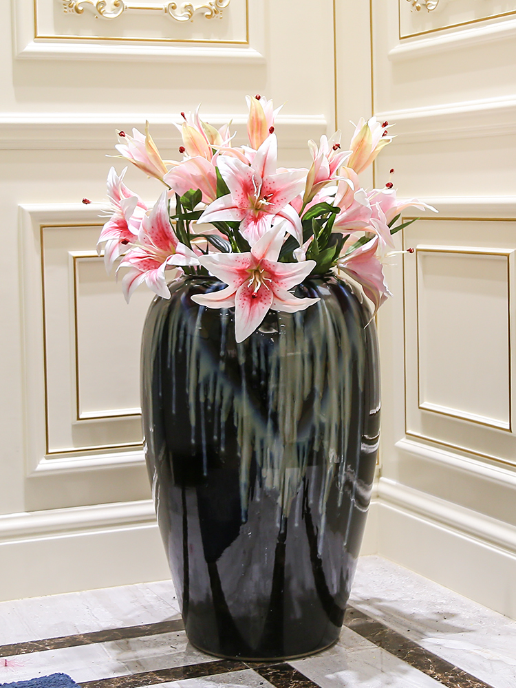 Sitting room creative flower arranging furnishing articles landing European contracted home decoration ceramic dry flower vase floral arrangements