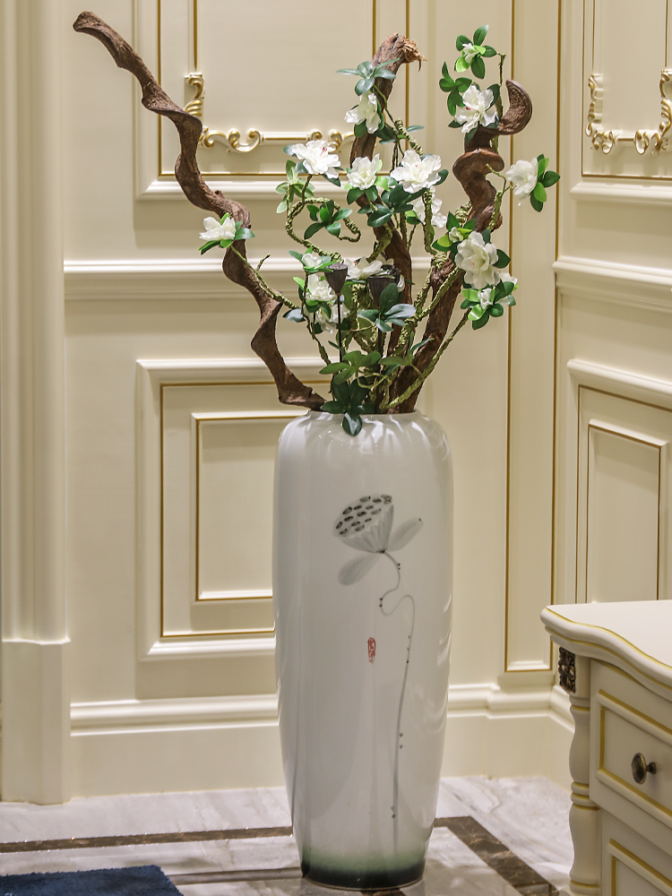 Ground ceramic vase large porcelain vases creative modern Chinese style living room home TV ark adornment furnishing articles