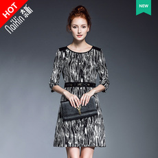 Женское платье 奈昕定制旗舰店 97332 new dress复古文艺女装个性图案新款连衣裙