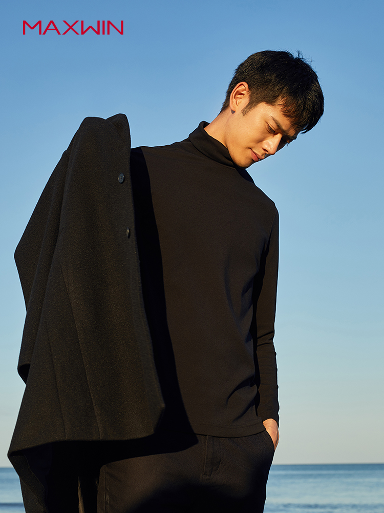Maxwin 马威 18年冬季新款 7%山羊绒 纯色高领 男式时尚套头毛衣 聚划算+天猫优惠券折后￥119包邮（￥159-40）多色可选