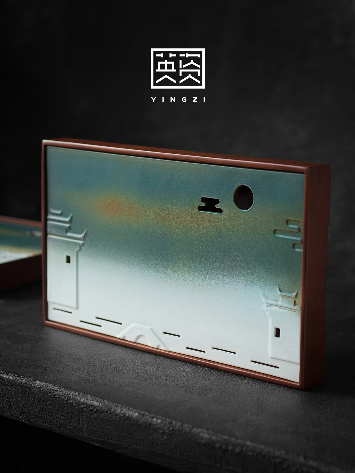 British kung fu tea tea tray was contracted home square, small tea tray storage dry Taiwan tea sea ceramics
