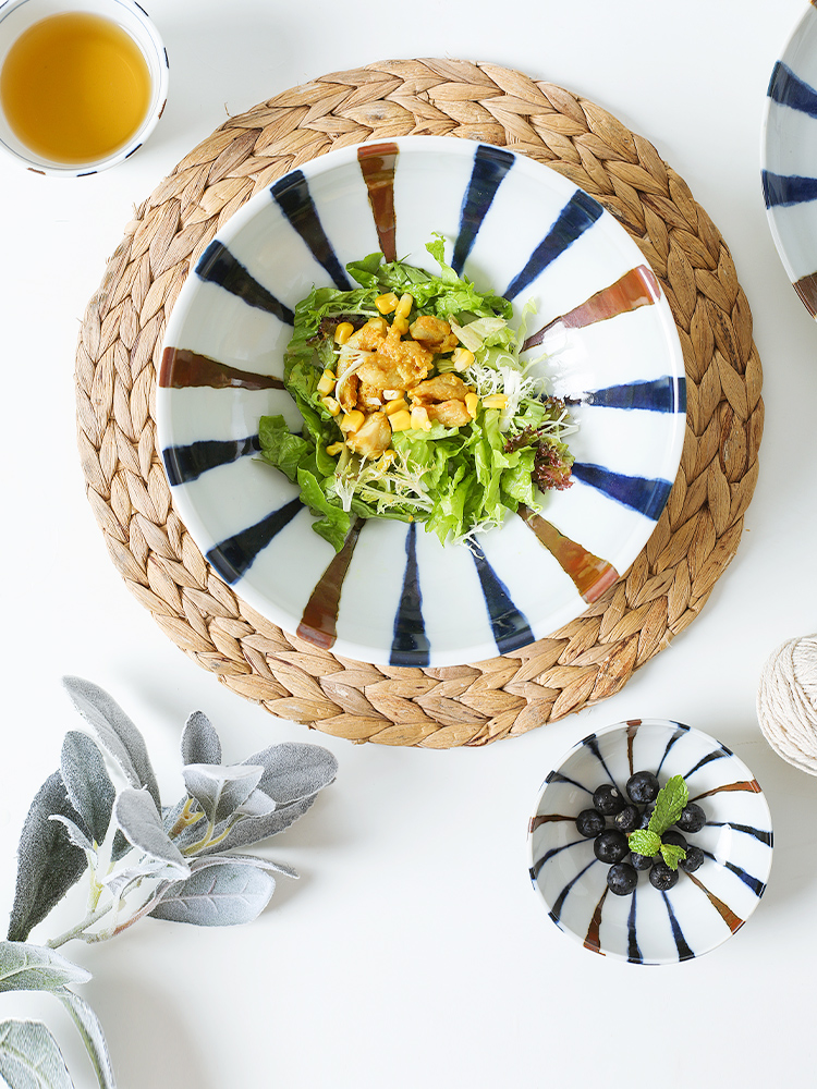 The deer field'm Japanese imports of ceramic tableware to restore ancient ways grass Japanese dishes to eat bread and butter plate