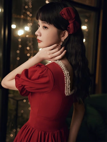 Бордовое вечернее платье, ретро корсет, юбка, 2020