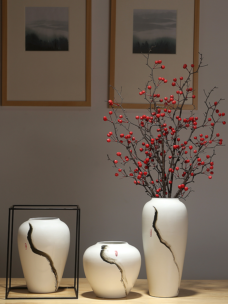 Jingdezhen ceramic vases, new Chinese style is I and contracted sitting room of dried flowers, flower arranging porch is decorated furnishing articles porcelain flowers