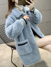 Одежда из меха 2020新款羊剪绒大衣女海宁皮草颗粒绒外套女复合皮毛一体中长款冬