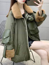Одежда из меха 派克服女2020新真毛水貂毛皮草外套中长款可拆卸正版年轻羽绒大衣