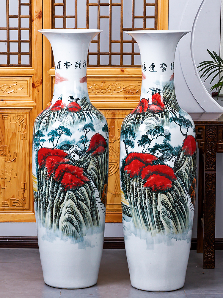 Jingdezhen ceramic hand - made luck of large vases, new Chinese style hotel adornment to heavy large living room