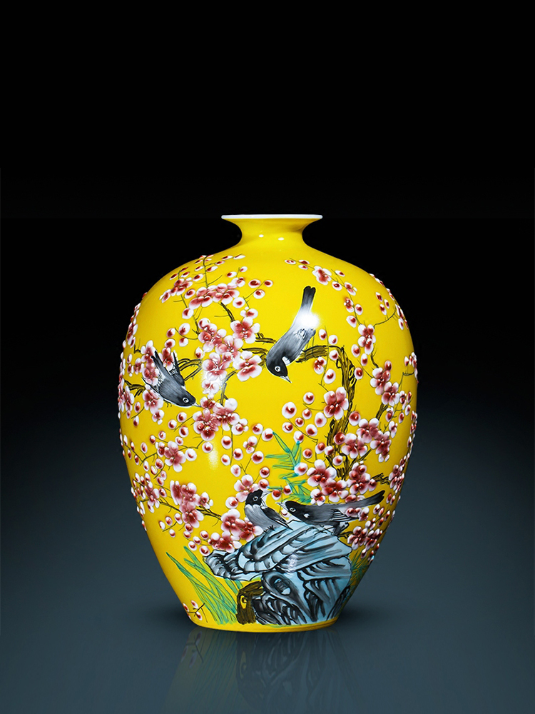 Famous master of jingdezhen ceramics hand - made vases, flower arranging living room TV cabinet decoration of Chinese style household furnishing articles