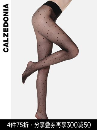 CALZEDONIA光腿神器莱卡®系列透视波点时尚黑色丝袜连裤袜 LIC050-tmall.com天猫 CALZEDONIA光腿神器莱卡®系列透视波点时尚黑色丝袜连裤袜 LIC050-tmall.com天猫