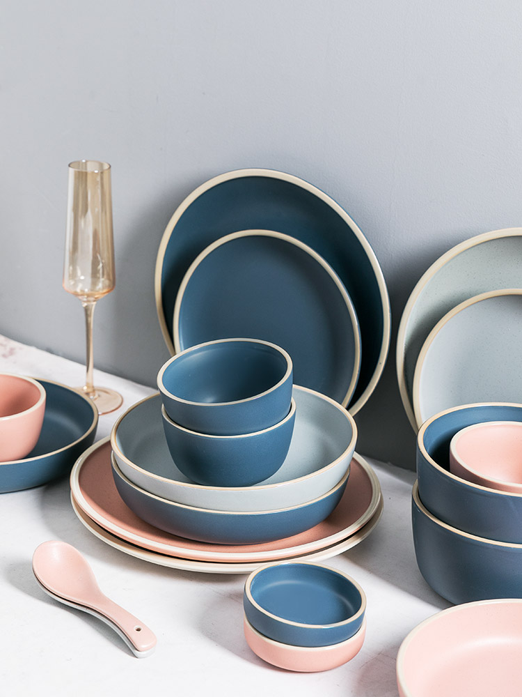 The dishes suit northern wind ceramic tableware chopsticks dishes one individual move food web celebrity ins creative