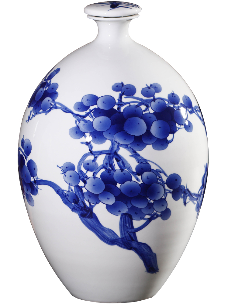 Jingdezhen ceramic terms bottle decorative 10 jins to blue and white porcelain jars 5 kg hand - made of seal it jugs