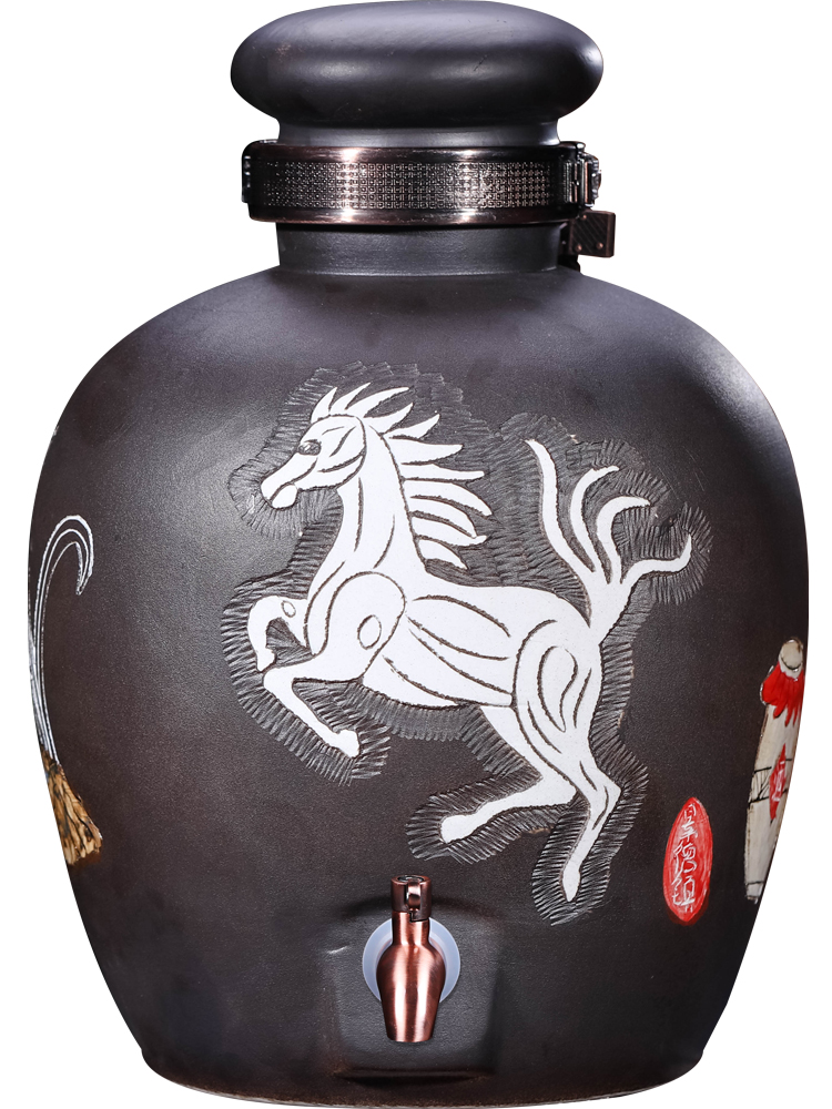 Jingdezhen ceramic jars it 5 jins of 10 jins of 50 pounds with leading seal archaize mercifully wine home up cylinder