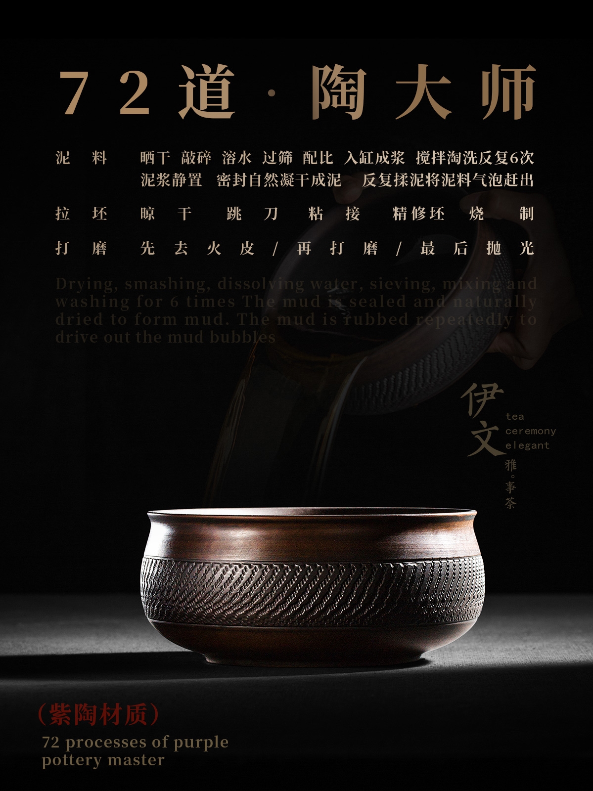 Evan ceramic heavy hand made tea to wash large writing brush washer wash water jar ceramic tea set accessories household glass bowl