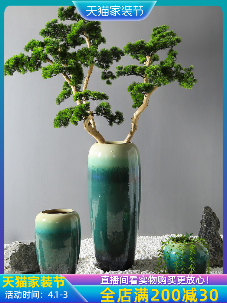 New Chinese style sitting room dining - room ground big vase furnishing articles ceramic flower show big mall club window decoration