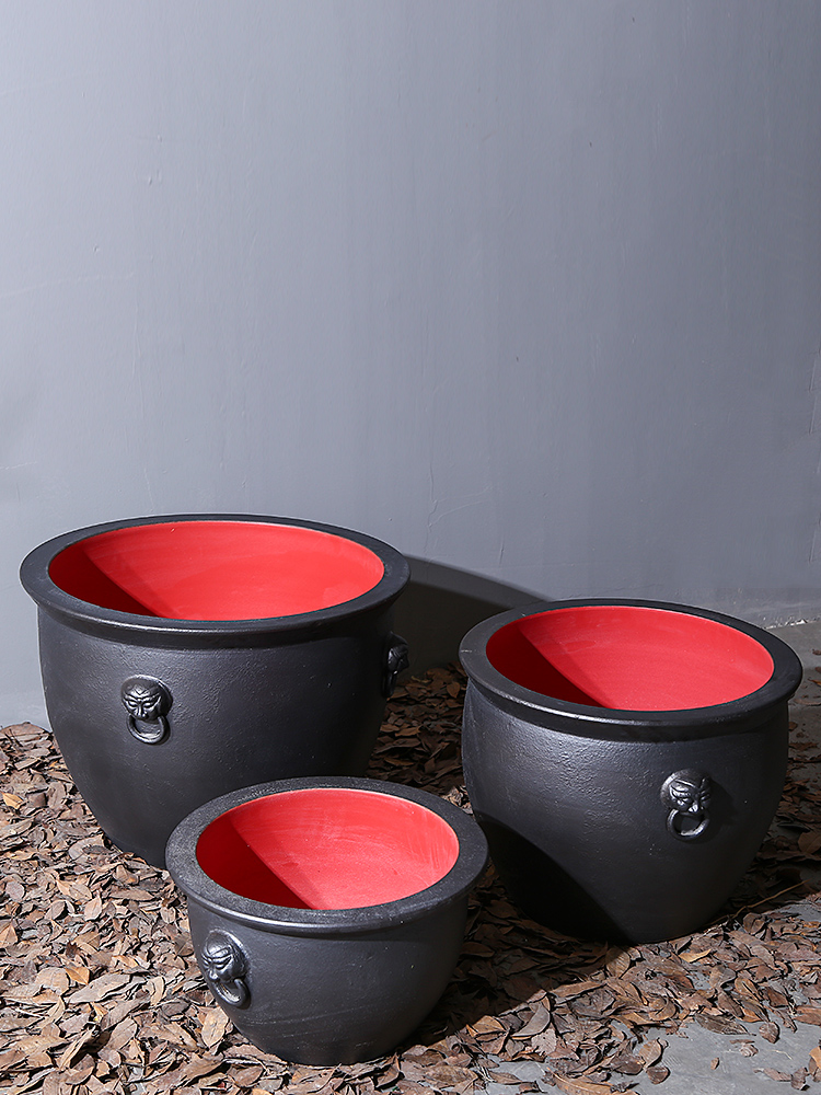 Jingdezhen ceramic big aquarium fish bowl aquarium fish ceramic turtle cylinder bed creative household decoration