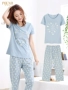 Pabangu bông đồ ngủ phụ nữ mùa xuân và mùa hè bảy điểm tay áo nhà quần áo cotton mùa hè Hàn Quốc phiên bản có thể được đeo bên ngoài dịch vụ nhà ngắn đồ bộ kiểu đẹp