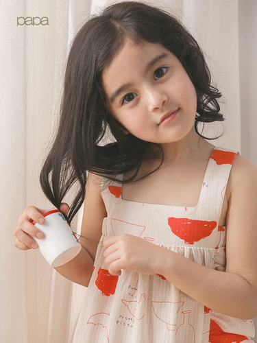 Хлопковое летнее платье для девочек, тонкая дышащая юбка, платье-комбинация для отдыха, 1-5 лет