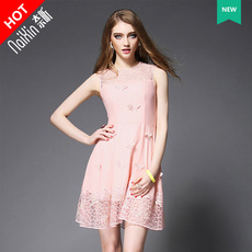 Женское платье 奈昕定制旗舰店 116008 无袖娇小dress连衣裙 粉色背心裙