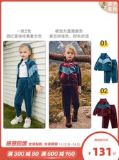 Семейные футболки 迷你巴拉巴拉男女童长袖套装2020秋季宝宝经典复古丝绒亲子装母女