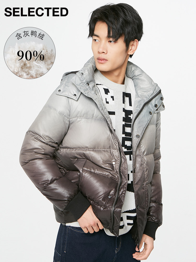 丹麦 SELECTED 思莱德 男式渐变色连帽羽绒服 聚划算天猫优惠券折后￥259包邮（￥459-200）2色可选