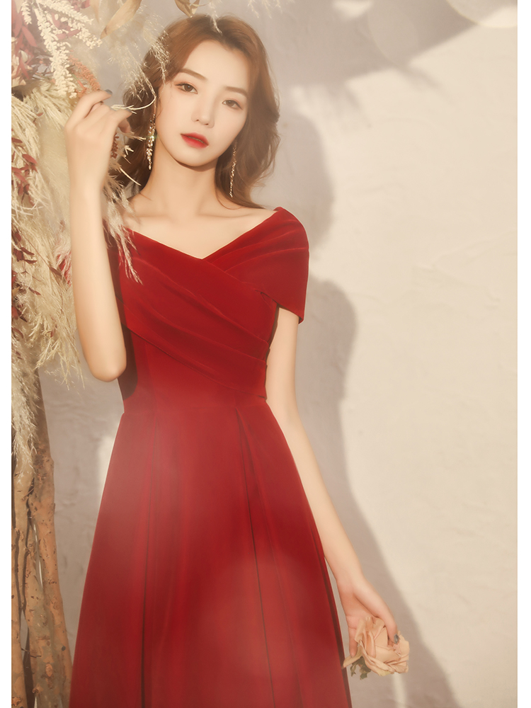 Evening dress, spring red wedding dress, suitable for teen Evening dress, spring red wedding dress, suitable for teen