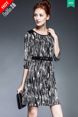Женское платье 奈昕定制旗舰店 97332 new dress复古文艺女装个性图案新款连衣裙