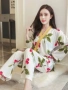 Bộ đồ ngủ nữ mùa xuân và mùa thu mỏng cotton dài tay kimono Nhật Bản ngọt ngào dễ thương phụ nữ lỏng lẻo kích thước lớn phù hợp với dịch vụ nhà - Giống cái shop đồ nữ