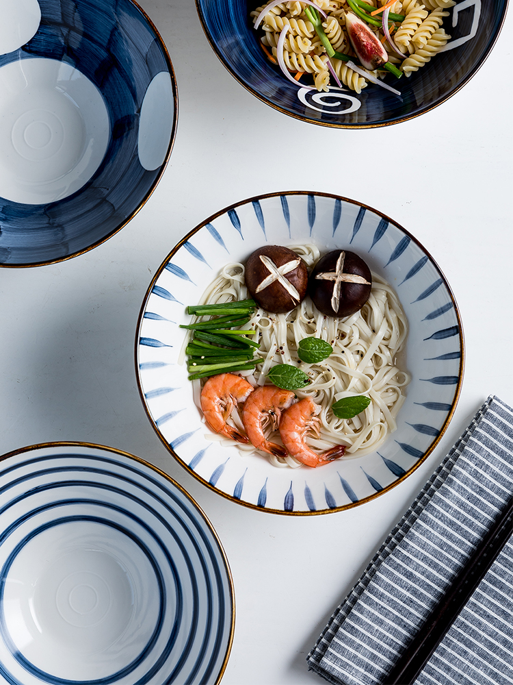 Japanese ceramic bowl large rainbow such as bowl dish bowl individual job suit dishes creative move household tableware