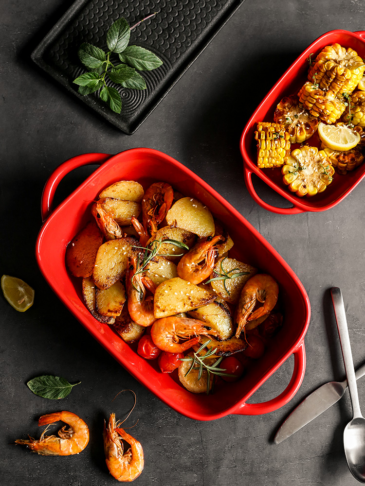 Ceramic baking pan bake bowl for FanPan tableware special creative household microwave oven dish dish dish bowl