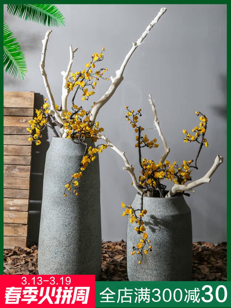 The New Chinese jingdezhen ceramic sitting room be born big vase decoration stores between example large flower flower implement restoring ancient ways