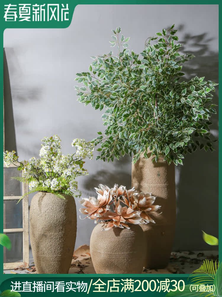 Jingdezhen retro nostalgia vases, pottery hotel club garden decorate sitting room ground flower implement ceramic furnishing articles