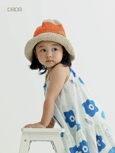 Летнее тонкое платье, детское платье-комбинация, хлопковая юбка на девочку для отдыха, 1-5 лет