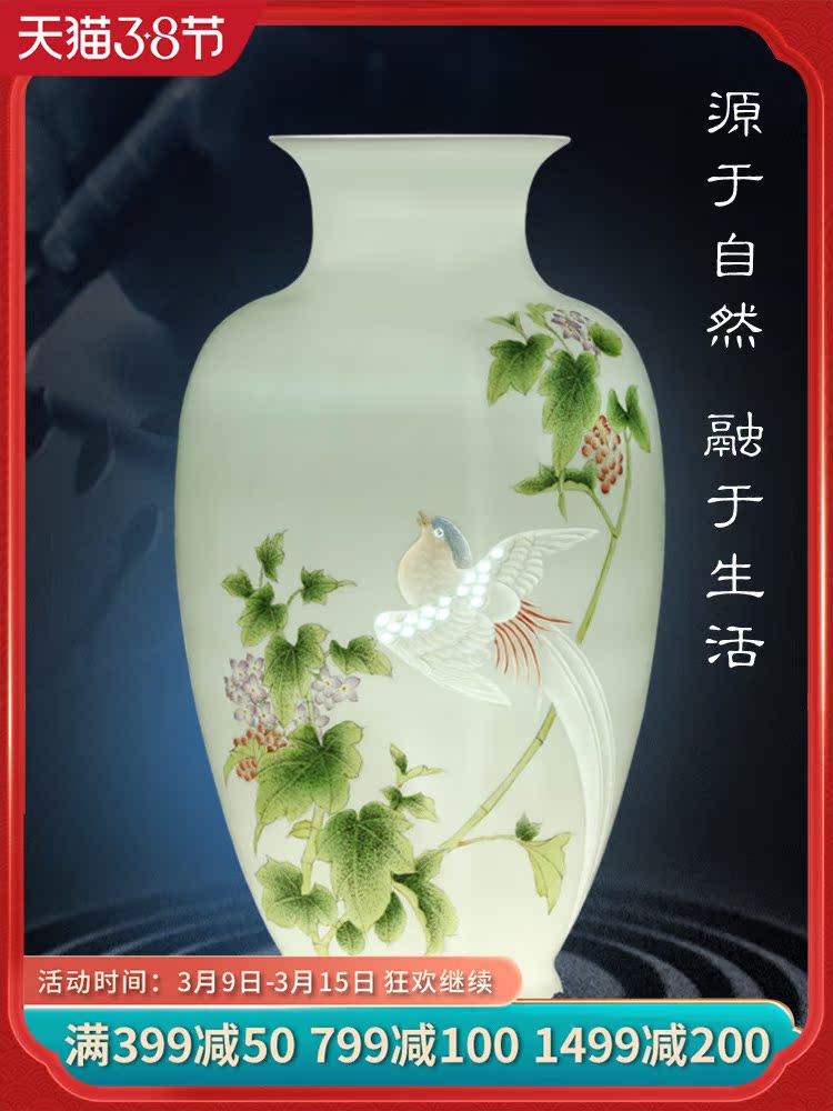 Jingdezhen ceramics furnishing articles hand - made vases, flower arranging living room TV ark, of Chinese style household handicraft ornament