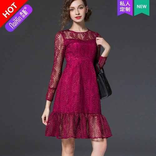 奈昕 Позвольте вам носить красивое и индивидуальное индивидуальное 101211 новое платье в корейском стиле весной и осенью в новом стиле
