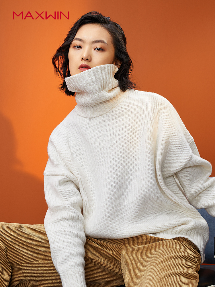 Maxwin 马威 18年冬季新款 纯色女式高领毛衣 聚划算+天猫优惠券折后￥139包邮（￥179-40）3色可选