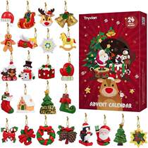 Toyvian Advent Calendar with 24PCS Hanging Ornats Christmas